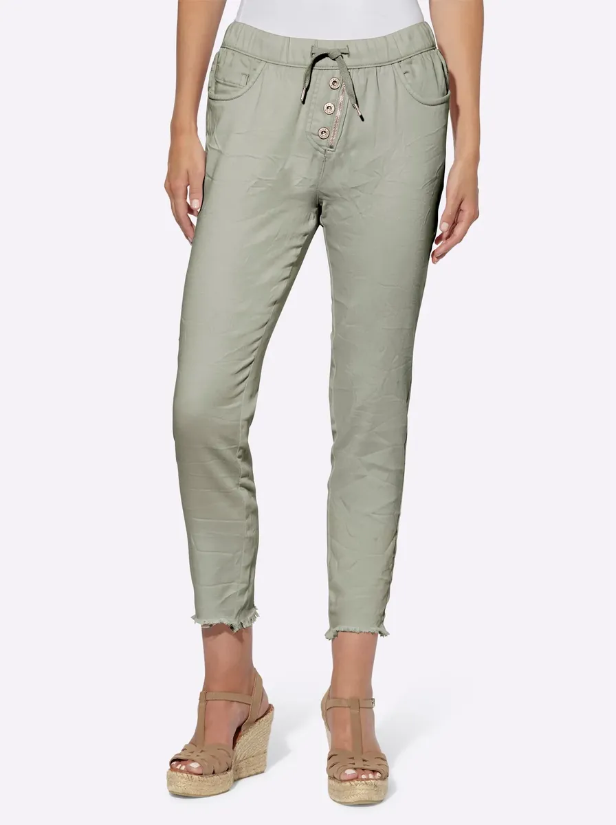 Брюки Heine без шнуровки, оливковый
Брюки Heine без шнуровки, оливковый