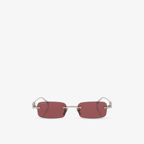 Солнцезащитные очки Gucci в металлической оправе прямоугольной формы, серебряный
Солнцезащитные очки Gucci в металлической оправе прямоугольной формы, серебряный