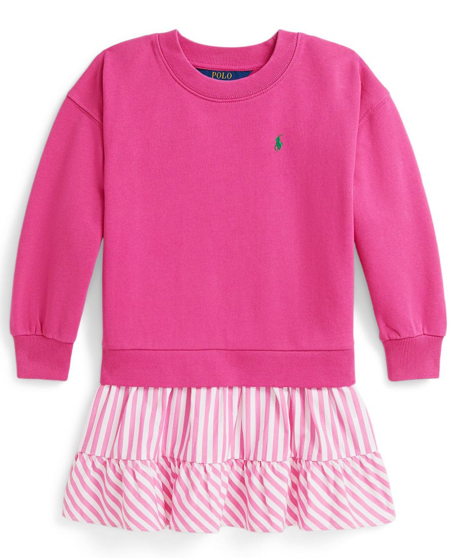 Детское платье из флиса с полосатой юбкой и петлями сзади, размеры 2T-6X Polo Ralph Lauren, College Pink
Детское платье из флиса с полосатой юбкой и петлями сзади, размеры 2T-6X Polo Ralph Lauren, College Pink