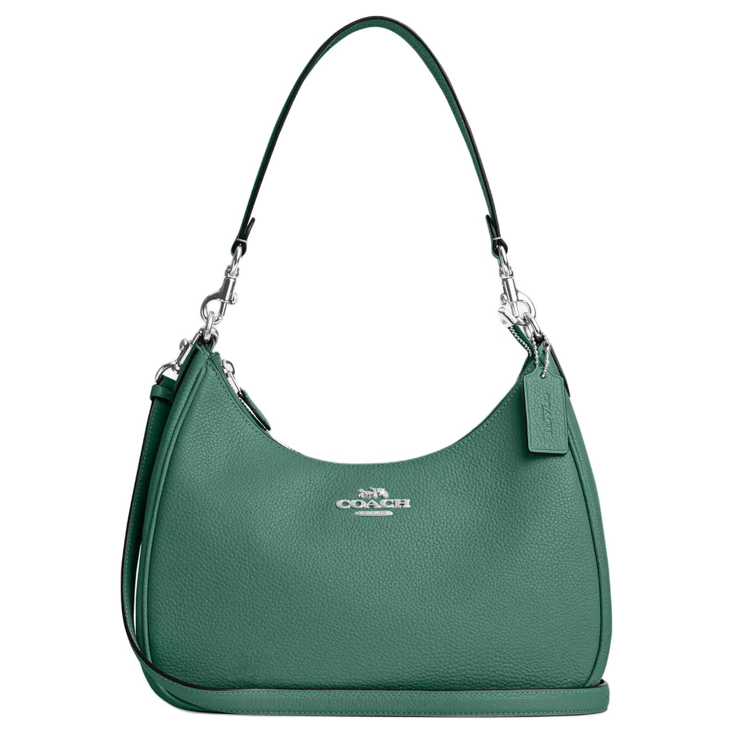 Сумка Teri из грубой кожи в форме полумесяца, через плечо, ручная кладь, наплечная сумка Tubas для женщин серебристо-ярко-зеленая COACH 
Сумка Teri из грубой кожи в форме полумесяца, через плечо, ручная кладь, наплечная сумка Tubas для женщин серебристо-ярко-зеленая COACH