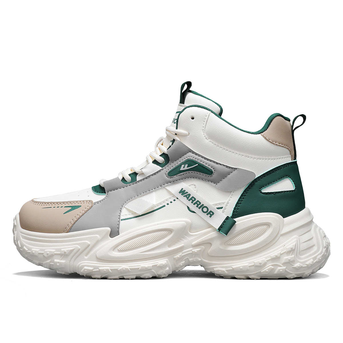Кроссовки мужские высокие Chunky с амортизацией и износостойкостью WARRIOR, бежевый серый зеленый
Кроссовки мужские высокие Chunky с амортизацией и износостойкостью WARRIOR, бежевый серый зеленый