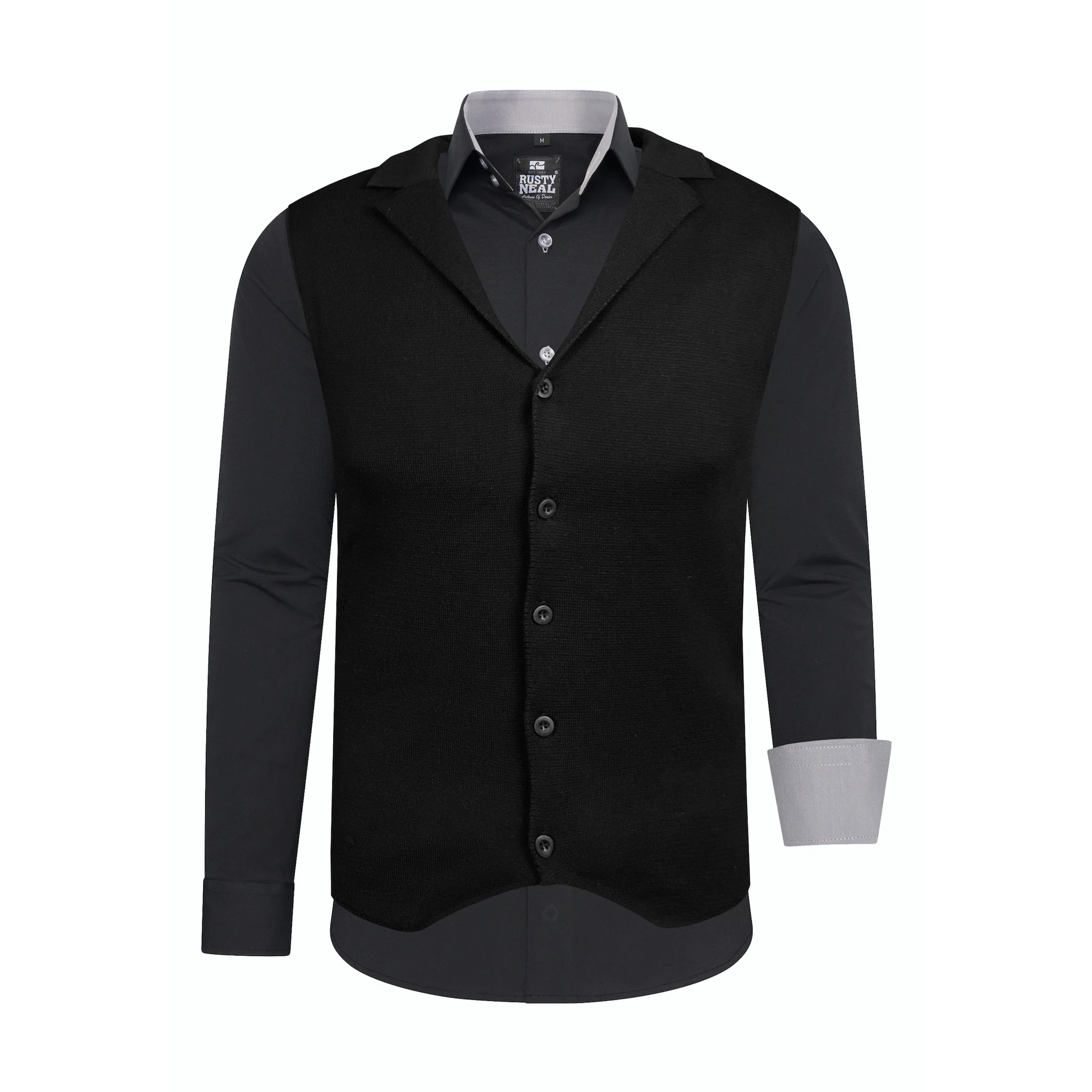 Рубашка с длинными рукавами Расти Нила, включая рубашку с длинными рукавами и жилет Rusty Neal, серый
Рубашка с длинными рукавами Расти Нила, включая рубашку с длинными рукавами и жилет Rusty Neal, серый