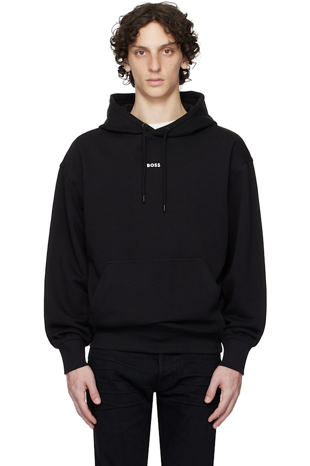 Хлопковый худи с контрастным логотипом из махровой ткани Boss, черный
Хлопковый худи с контрастным логотипом из махровой ткани Boss, черный