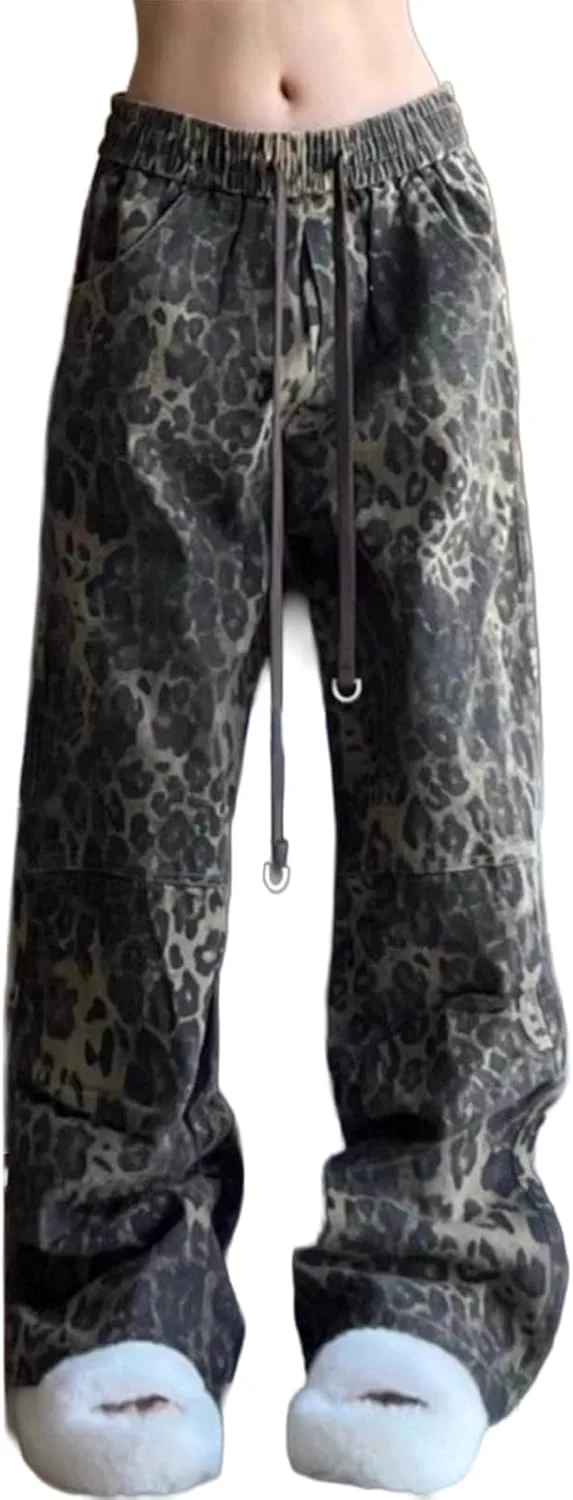 Женские брюки Leopard Y2K с камуфляжным принтом, эластичным поясом и широкими штанинами
Женские брюки Leopard Y2K с камуфляжным принтом, эластичным поясом и широкими штанинами