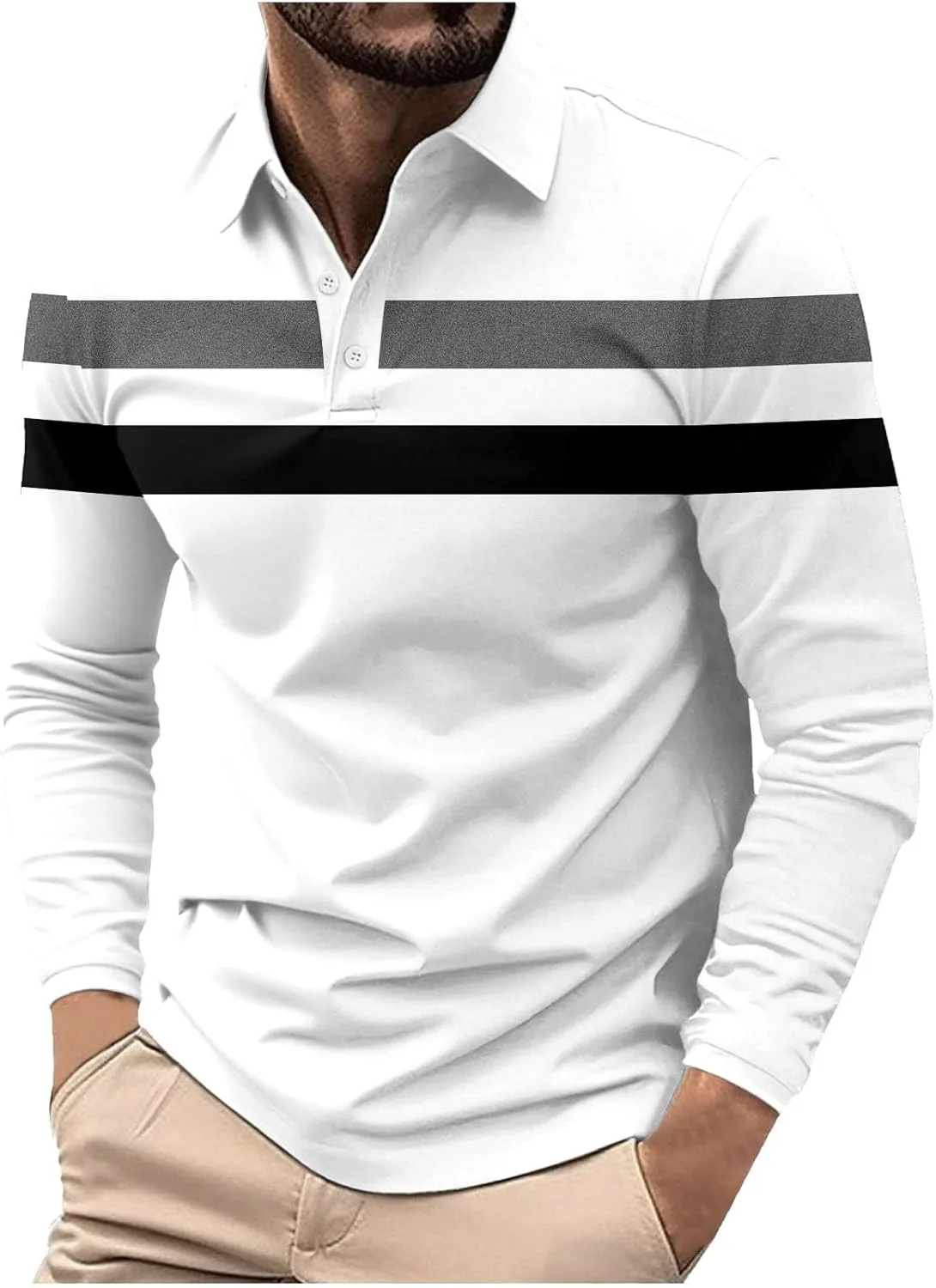 Мужская поло с длинным рукавом 2025, цветной блок, Regular Fit
Мужская поло с длинным рукавом 2025, цветной блок, Regular Fit