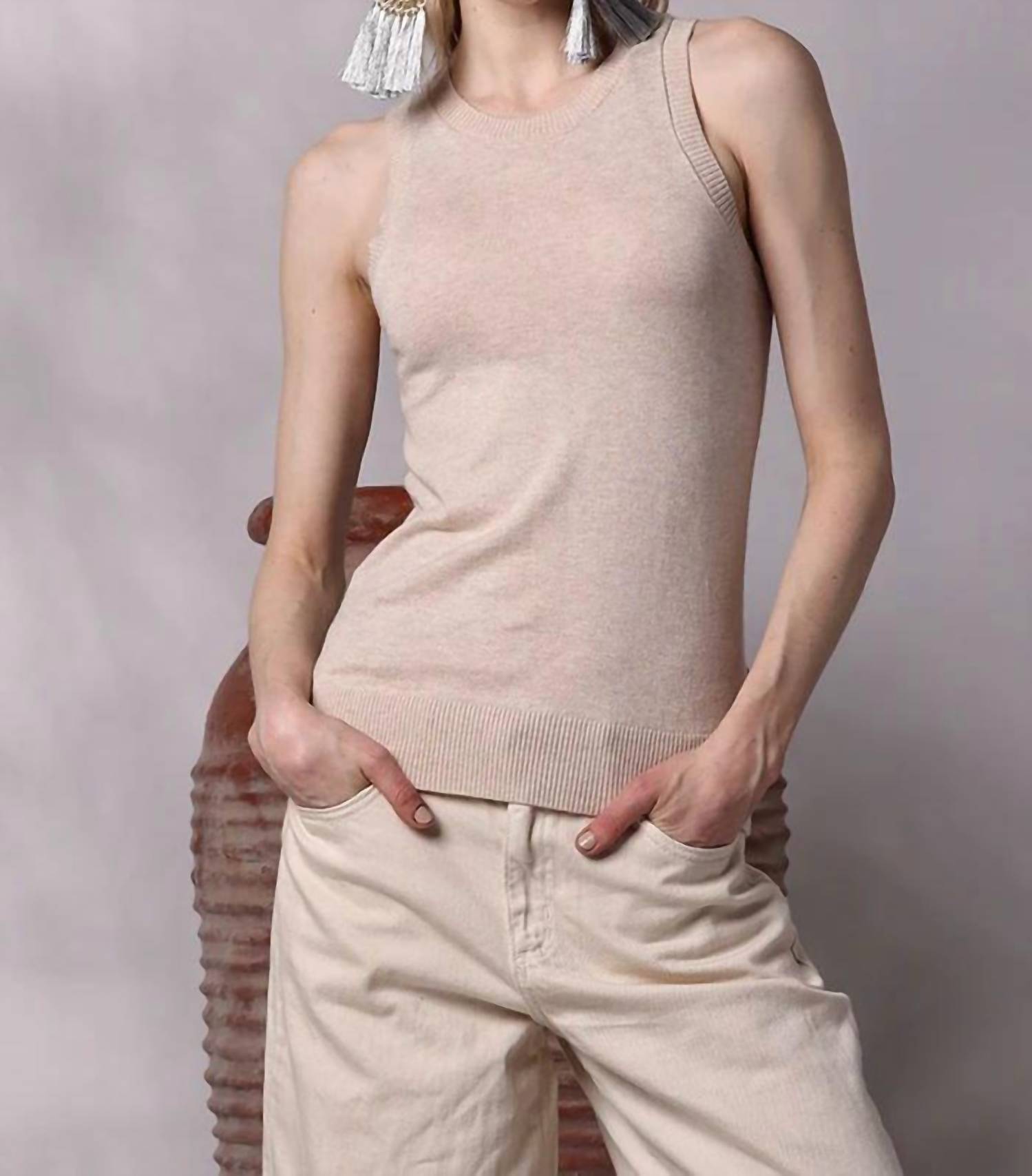 Майка из хлопка и кашемира Supima цвета коричневого сахара Minnie Rose
Майка из хлопка и кашемира Supima цвета коричневого сахара Minnie Rose