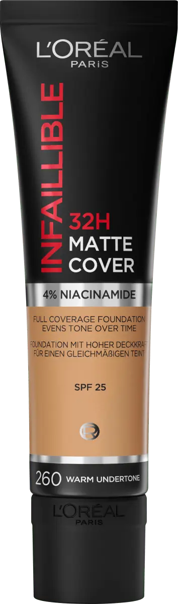 Тональный крем Infaillible 32H Matte Cover 260 Soleil Dore/Golden Sun 300мл L'Oreal
Тональный крем Infaillible 32H Matte Cover 260 Soleil Dore/Golden Sun 300мл L'Oreal