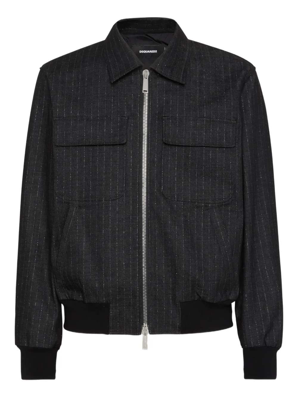 Бомбер с отделкой в полоску Dsquared2, черный
Бомбер с отделкой в полоску Dsquared2, черный