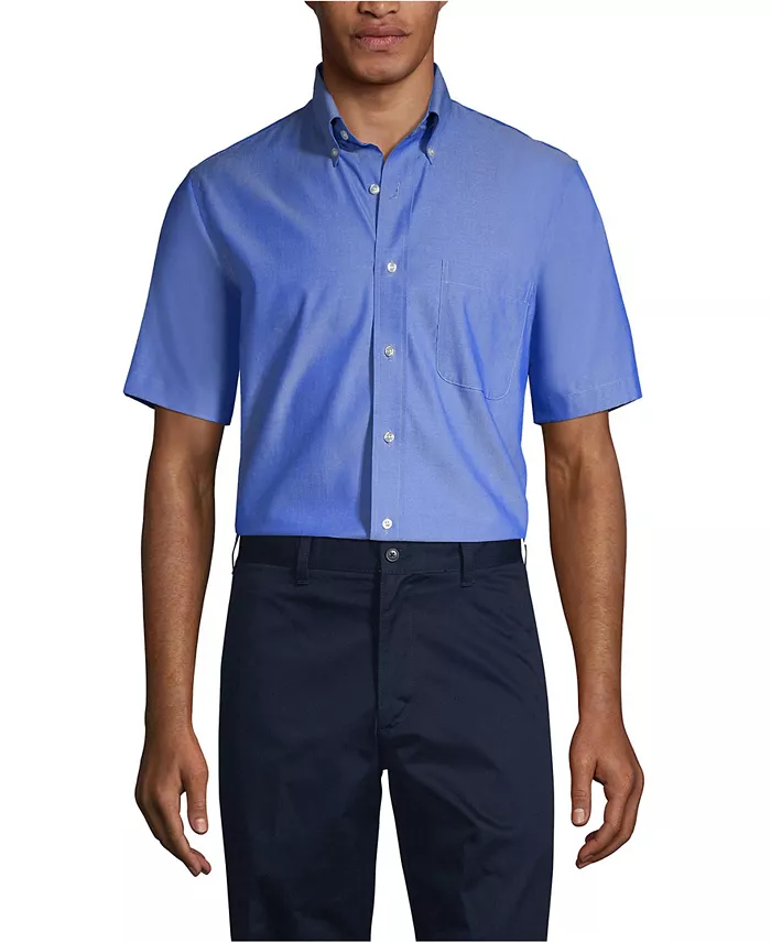 Мужская рубашка с коротким рукавом Pinpoint, не требующая глажки Lands' End, синий
Мужская рубашка с коротким рукавом Pinpoint, не требующая глажки Lands' End, синий