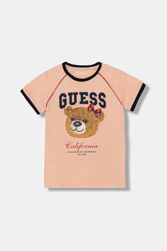 Детская хлопковая футболка Guess, оранжевый
Детская хлопковая футболка Guess, оранжевый