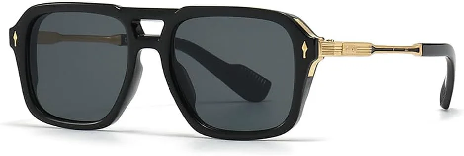 Ретро солнцезащитные очки с двойной перемычкой для женщин и градиентным переходом цвета, модные мужские солнцезащитные очки UV400 TKKTLLT, Black Golden Gray
Ретро солнцезащитные очки с двойной перемычкой для женщин и градиентным переходом цвета, модные мужские солнцезащитные очки UV400 TKKTLLT, Black Golden Gray