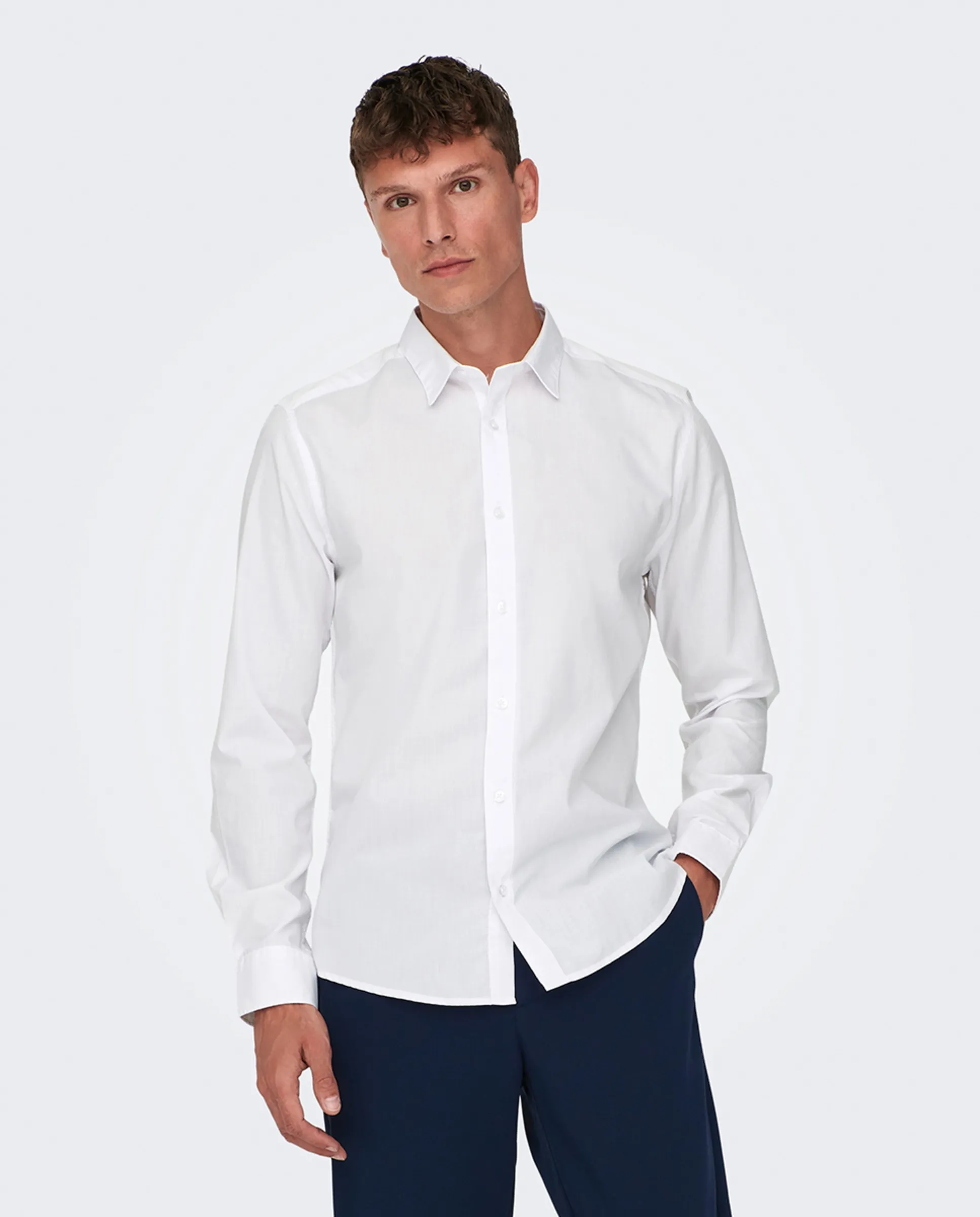 Мужская рубашка с длинным рукавом однотонная Only & Sons, белый
Мужская рубашка с длинным рукавом однотонная Only & Sons, белый