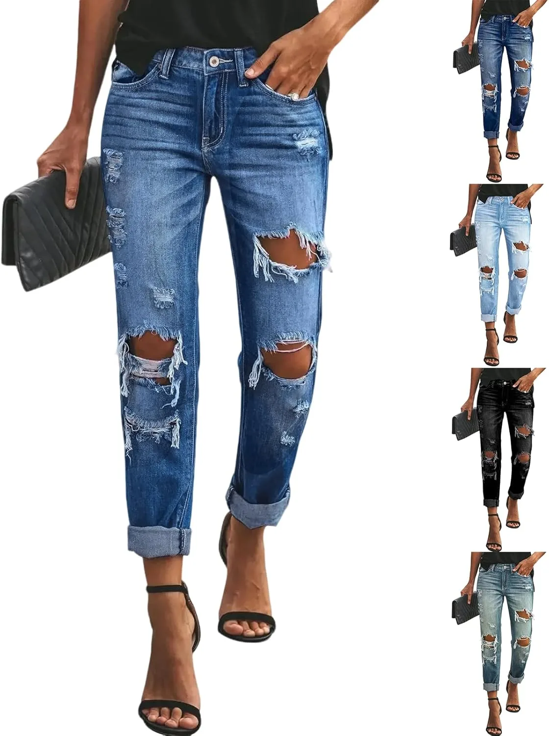 Рваные джинсы для женщин Vintage Casual с манжетами и карманами Gumipy
Рваные джинсы для женщин Vintage Casual с манжетами и карманами Gumipy