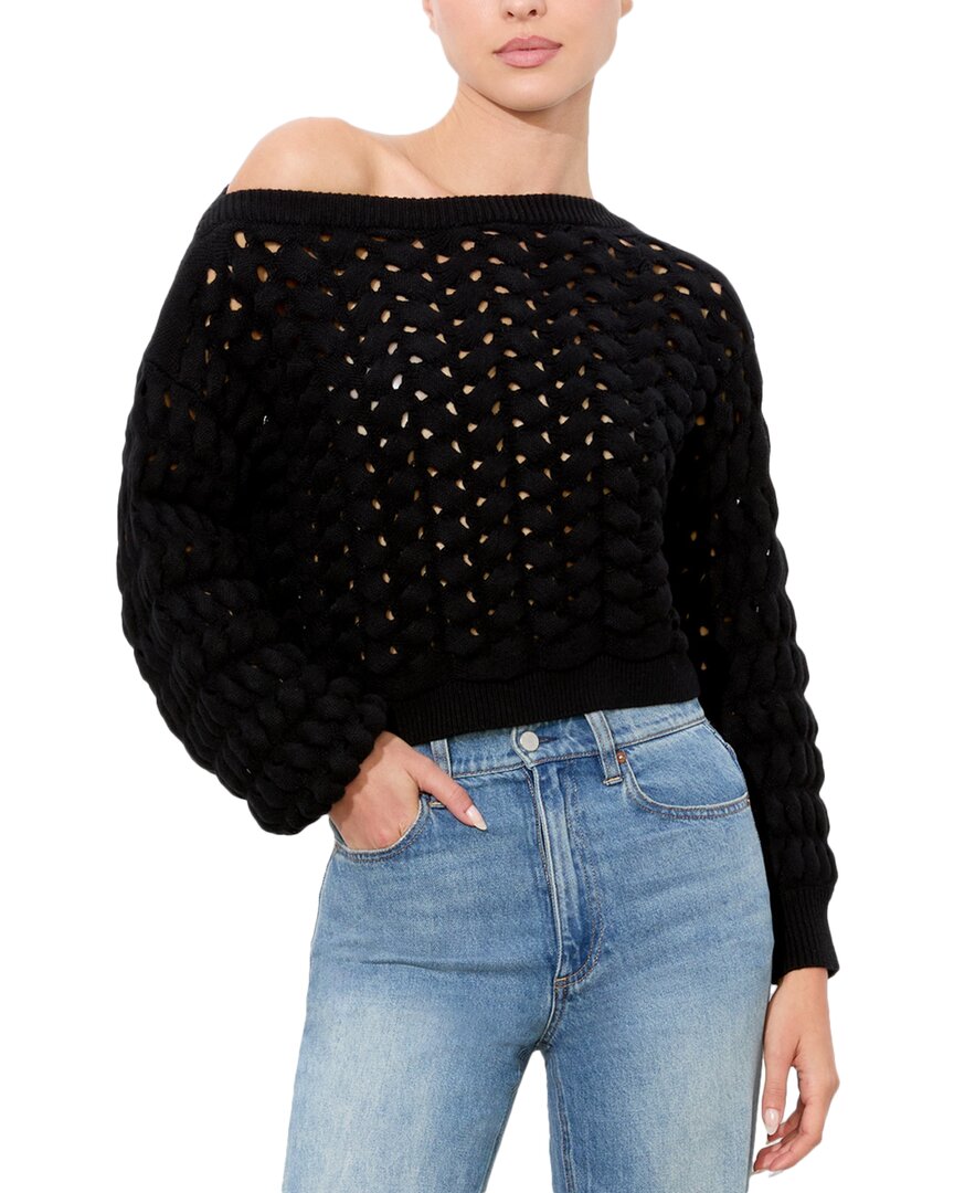 Alice + olivia Свитер из шерстяной смеси Allene, черный
Alice + olivia Свитер из шерстяной смеси Allene, черный