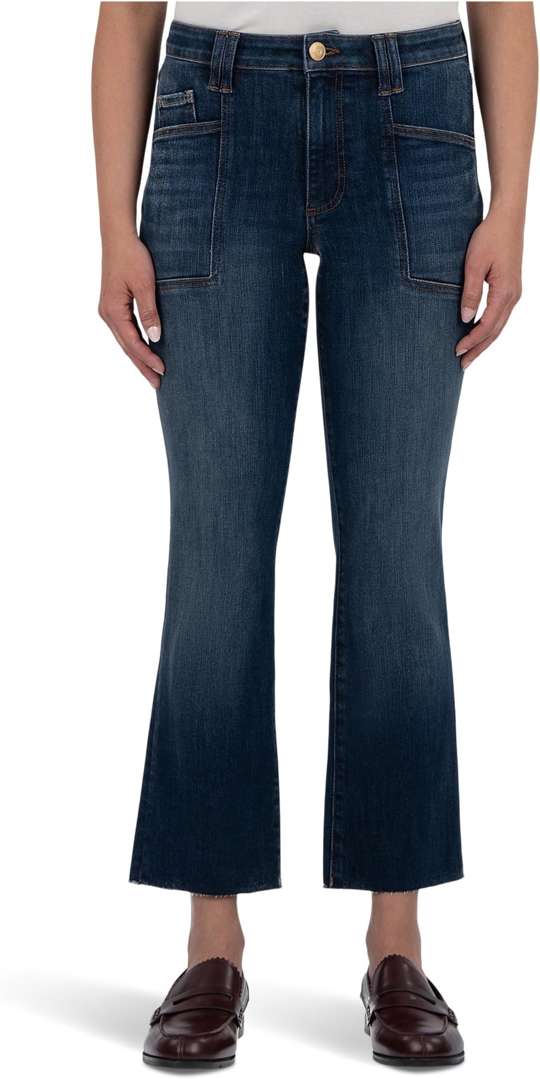 Джинсы KUT from the Kloth Kelsey High-Rise Flare Frt Pockets Inset Raw Hem in Precocious, Precocious
Джинсы KUT from the Kloth Kelsey High-Rise Flare Frt Pockets Inset Raw Hem in Precocious, Precocious