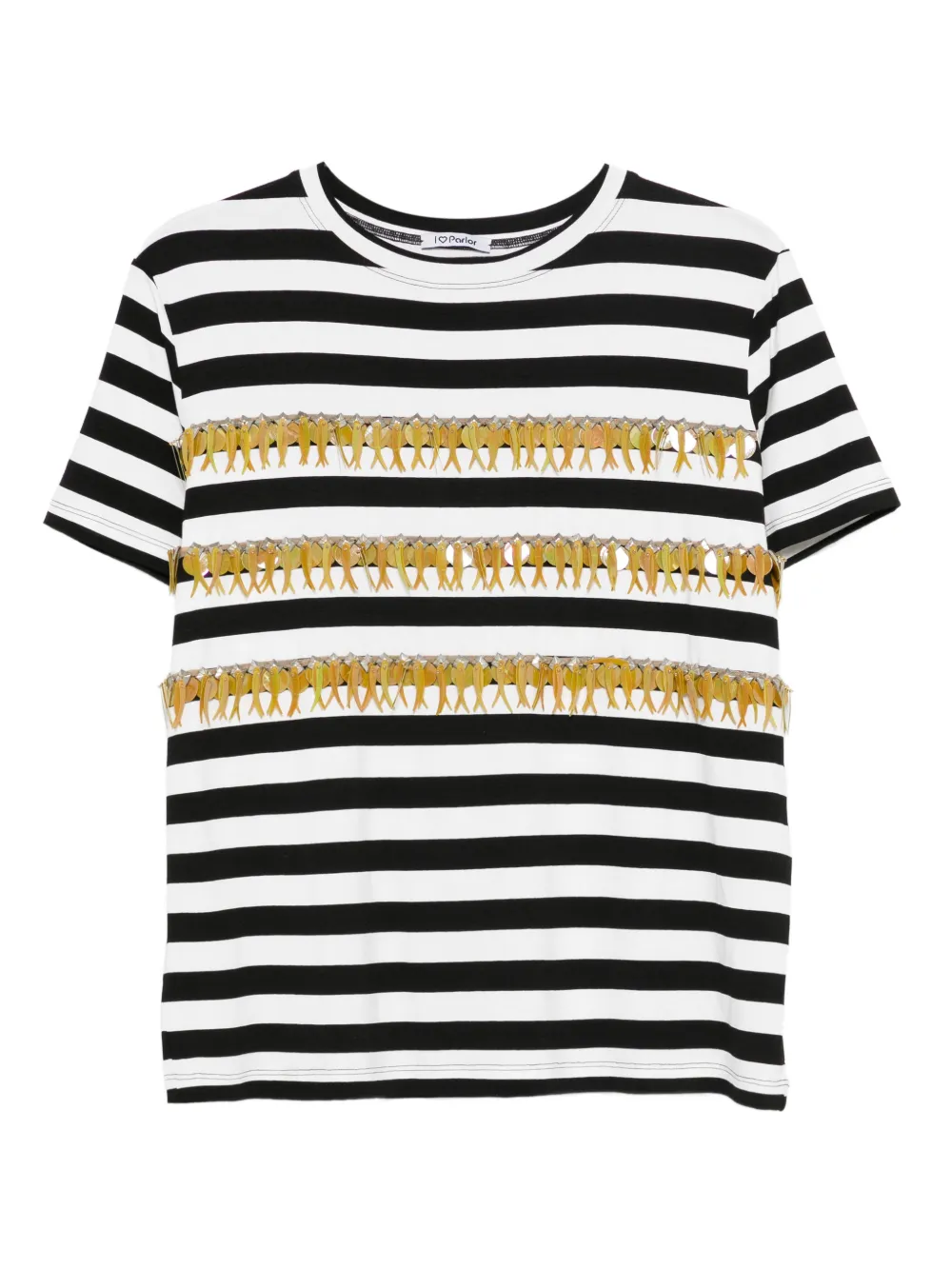 Декорированный топ в полоску Parlor, черный
Декорированный топ в полоску Parlor, черный