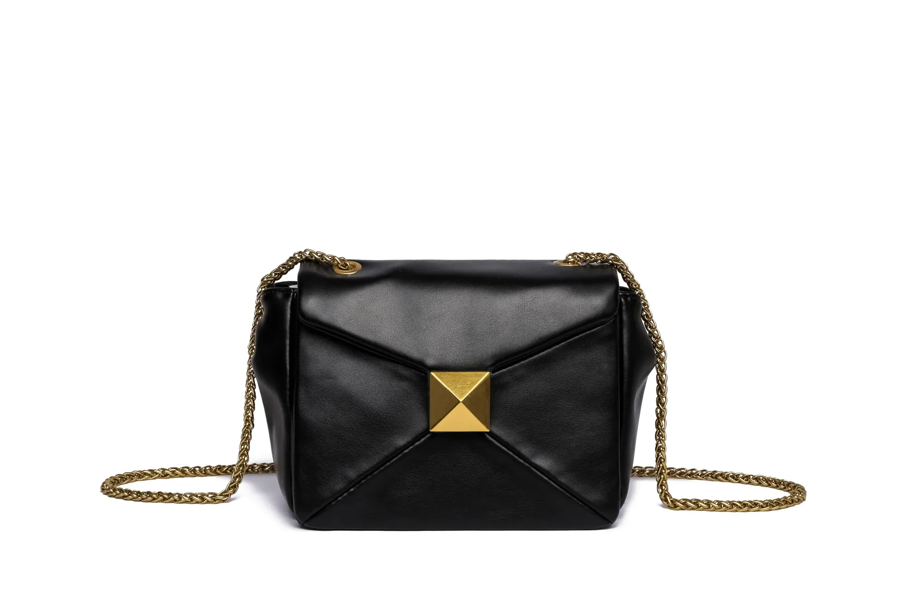 Сумка через плечо COLLEZIONE ALESSANDRO "Пирамида" из мягкого материала и тонкой цепочки, черный 
Сумка через плечо COLLEZIONE ALESSANDRO "Пирамида" из мягкого материала и тонкой цепочки, черный