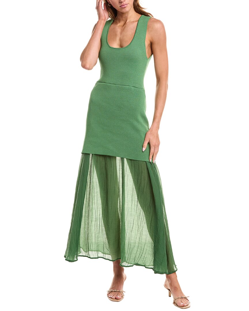 Авангардное миди-платье из смешанных материалов Avantlook, зеленый 
Авангардное миди-платье из смешанных материалов Avantlook, зеленый