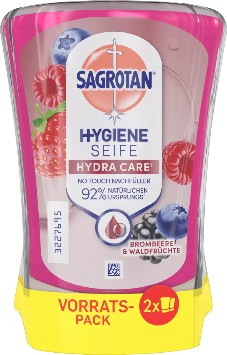 Дозатор мыла No Touch Blackberry Forest Fruits Hydra Care сменная упаковка (2x250 мл) 500 мл Sagrotan
Дозатор мыла No Touch Blackberry Forest Fruits Hydra Care сменная упаковка (2x250 мл) 500 мл Sagrotan