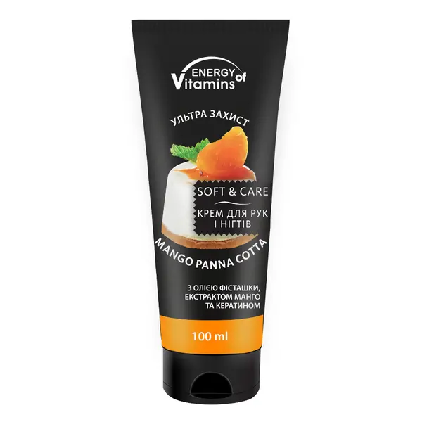Увлажняющий крем для рук и ногтей с фисташковым маслом, экстрактом манго и кератином, 100 мл Energy Of Vitamins Panna cotta
Увлажняющий крем для рук и ногтей с фисташковым маслом, экстрактом манго и кератином, 100 мл Energy Of Vitamins Panna cotta