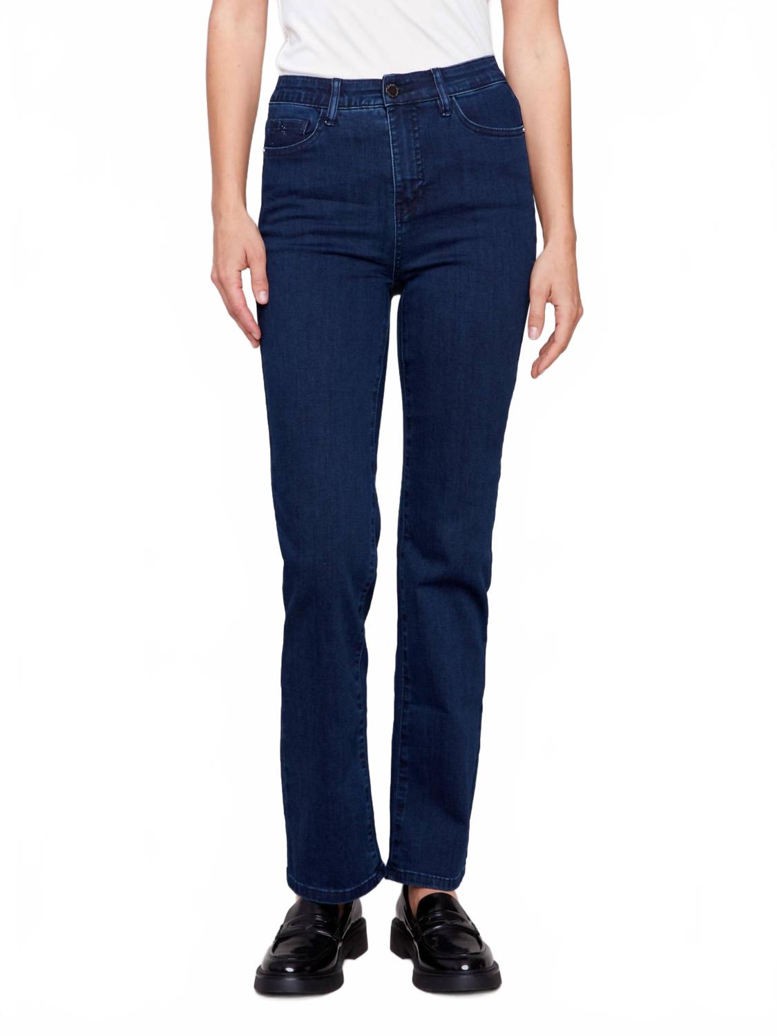 Брюки прямого кроя с эластичной талией в сине-черном цвете CHARLIE B 
Брюки прямого кроя с эластичной талией в сине-черном цвете CHARLIE B