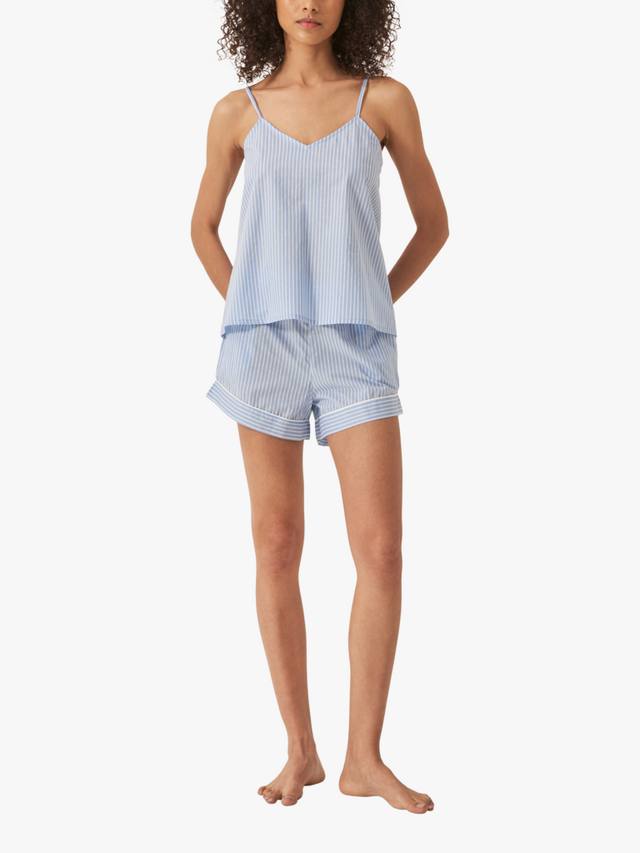 Органический хлопковый полосатый комплект пижамы с топом-ками myza, Blue
Органический хлопковый полосатый комплект пижамы с топом-ками myza, Blue