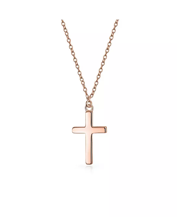 Изящное маленькое ожерелье с подвеской в виде латинского креста, плоская цепочка из стерлингового серебра с покрытием из розового золота длиной 16 дюймов. Bling Jewelry, rose
Изящное маленькое ожерелье с подвеской в виде латинского креста, плоская цепочка из стерлингового серебра с покрытием из розового золота длиной 16 дюймов. Bling Jewelry, rose