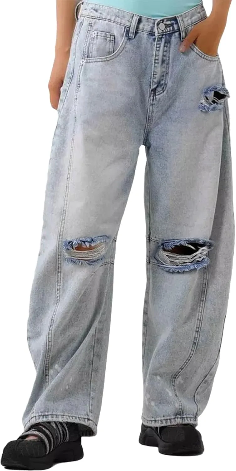 Женские джинсы Ripped Barrel с потертостями, свободный крой Mid Rise MRNYQBM
Женские джинсы Ripped Barrel с потертостями, свободный крой Mid Rise MRNYQBM