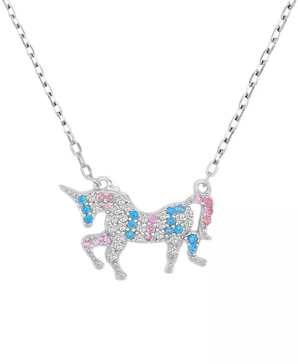 Ожерелье с подвеской в виде единорога из разноцветного кубического циркония, позолоченное серебро 14 карат, 18 дюймов Macy'S, rhodium
Ожерелье с подвеской в виде единорога из разноцветного кубического циркония, позолоченное серебро 14 карат, 18 дюймов Macy'S, rhodium