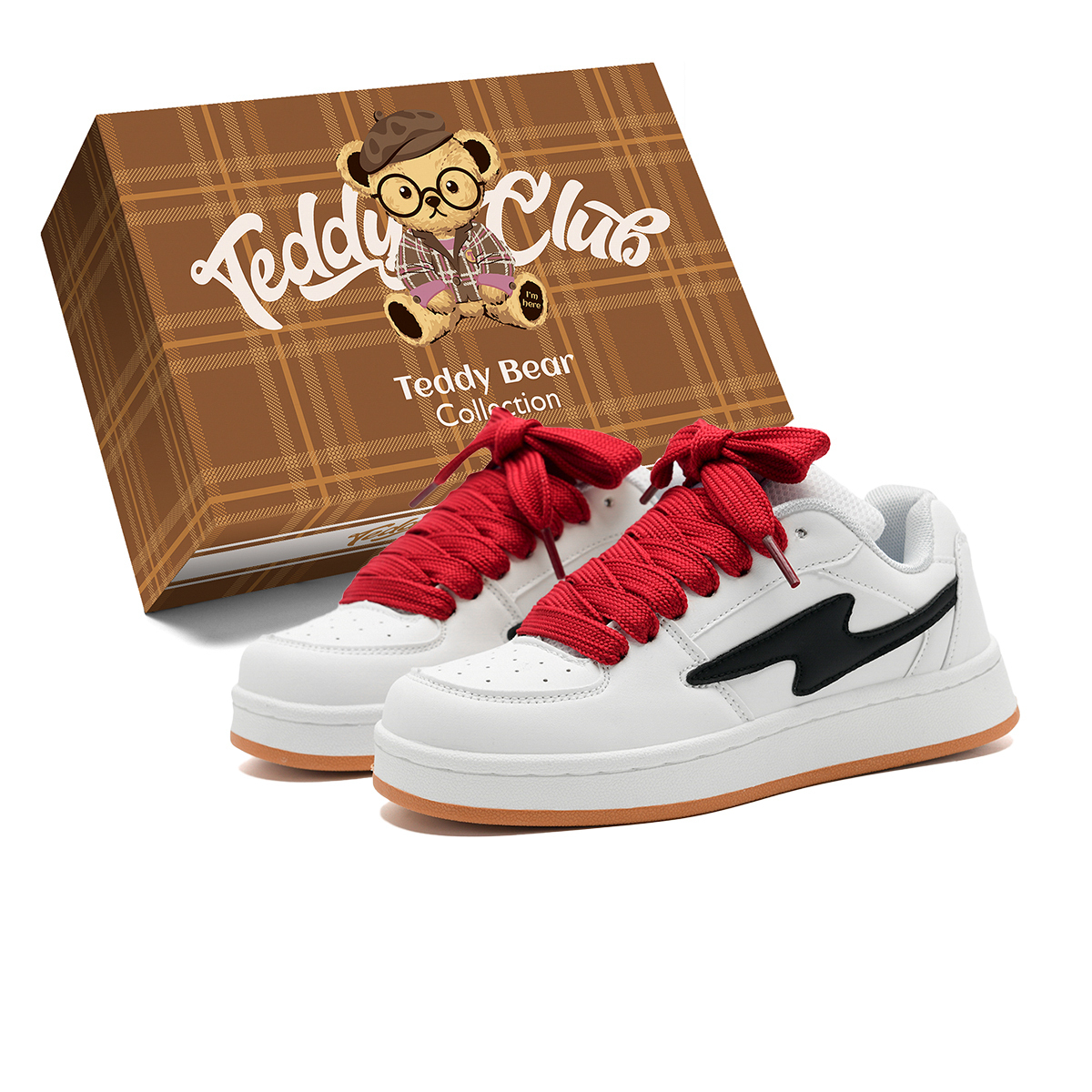 Teddy Bear Collection Скользостойкие противоударные износостойкие низкие скейтерские кроссовки унисекс бело-черные белые с красными шнурками, цвет White (Red Shoelaces)
Teddy Bear Collection Скользостойкие противоударные износостойкие низкие скейтерские кроссовки унисекс бело-черные белые с красными шнурками, цвет White (Red Shoelaces)