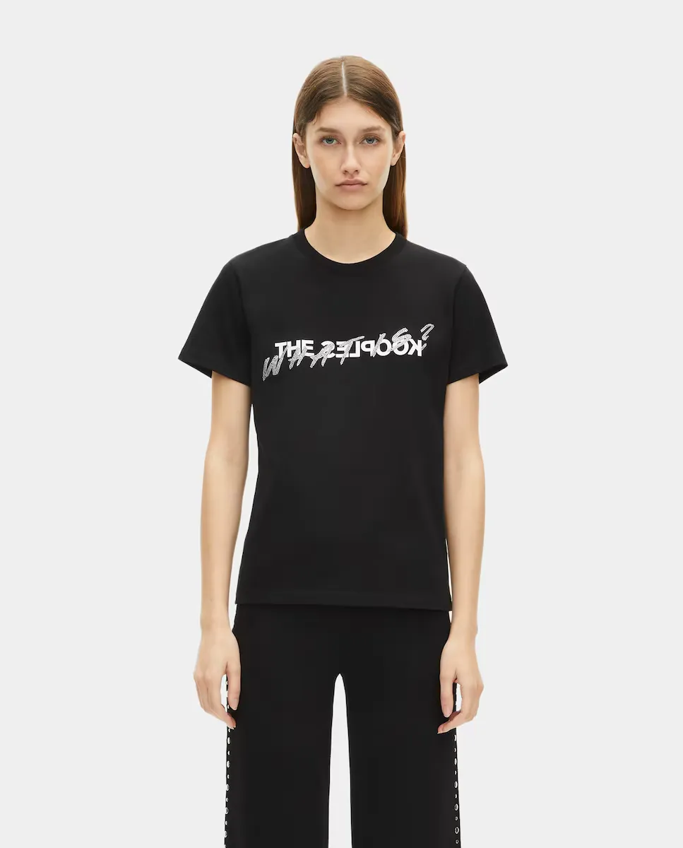 Женская футболка с коротким рукавом "What is" со стразами The Kooples, черный
Женская футболка с коротким рукавом "What is" со стразами The Kooples, черный