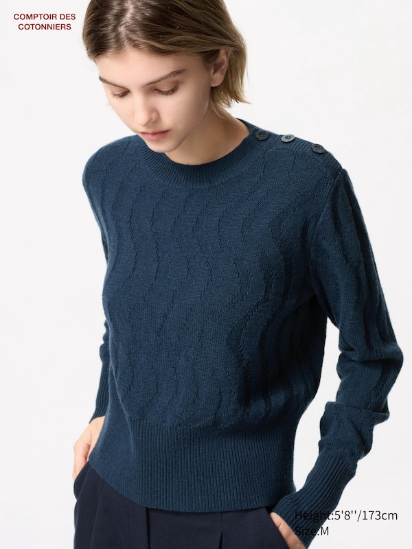 Джемпер с круглым вырезом из шерсти мериноса Uniqlo, синий
Джемпер с круглым вырезом из шерсти мериноса Uniqlo, синий