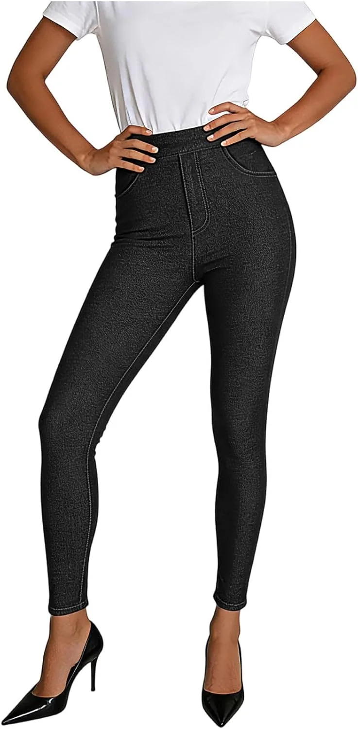 Женские джинсы-леггинсы с высокой талией и эффектом скинни
Женские джинсы-леггинсы с высокой талией и эффектом скинни