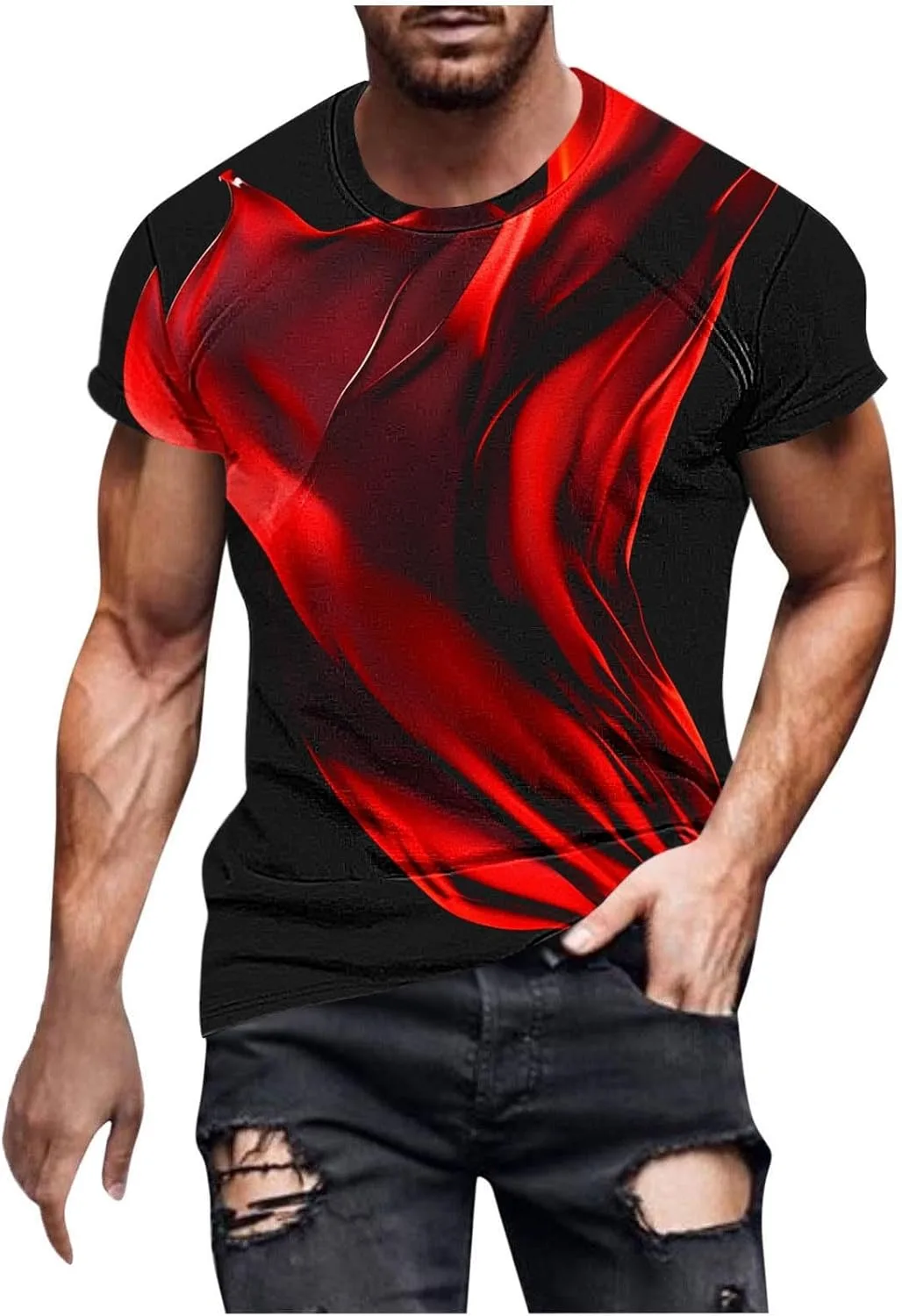 Футболка мужская с коротким рукавом и 3D принтом
Футболка мужская с коротким рукавом и 3D принтом