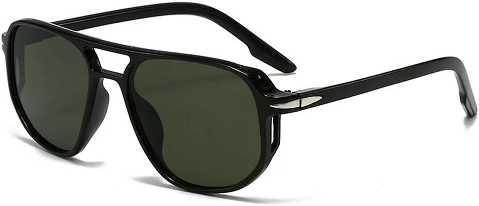 Солнцезащитные очки Melrose Retro Square Pilot для женщин и мужчин, винтажные, в стиле 70-х, с двойной перемычкой, в пластиковой оправе, Black/Dark Green
Солнцезащитные очки Melrose Retro Square Pilot для женщин и мужчин, винтажные, в стиле 70-х, с двойной перемычкой, в пластиковой оправе, Black/Dark Green