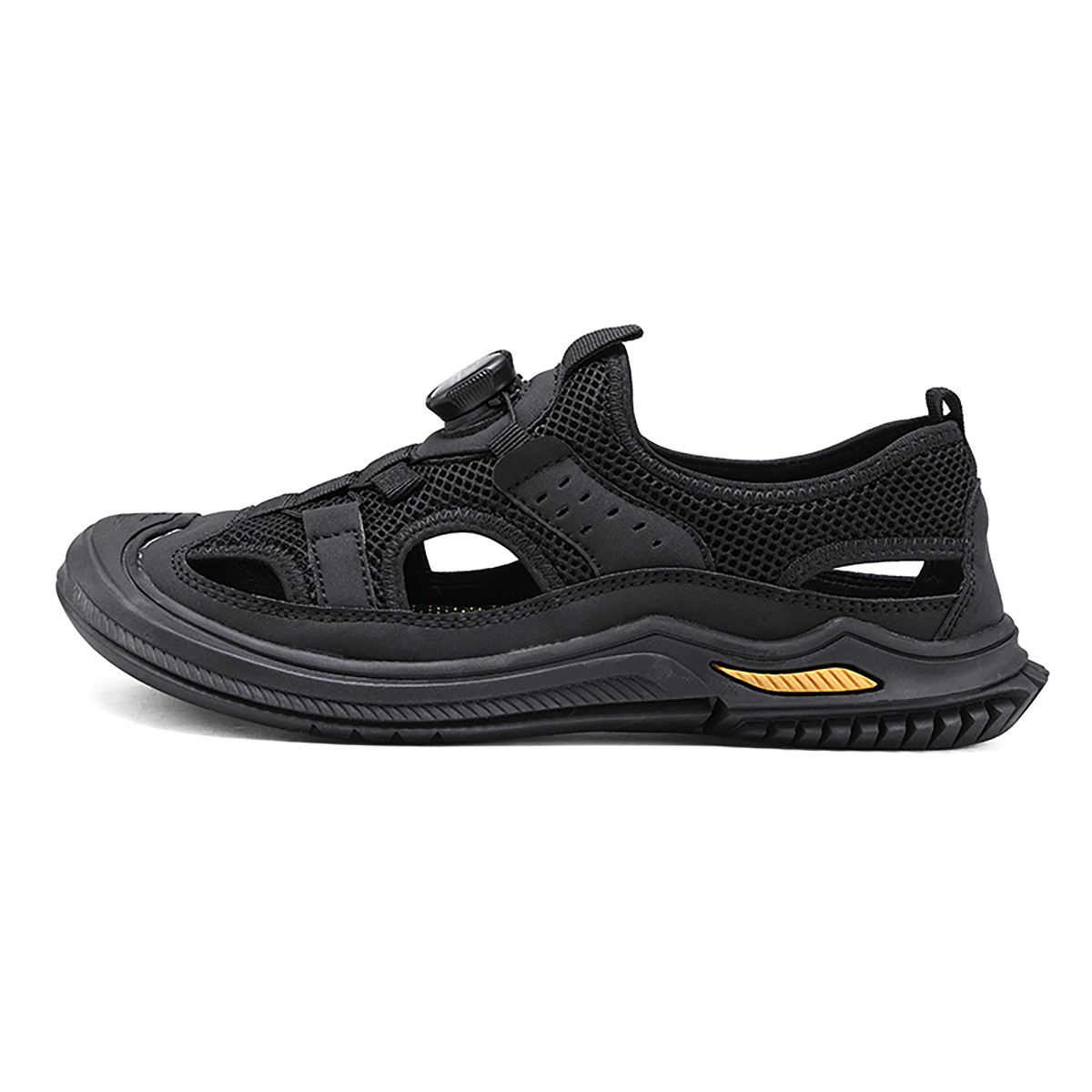 Mulinsen Мужские пляжные сандалии с сетчатыми вырезами на липучке черные, цвет Black
Mulinsen Мужские пляжные сандалии с сетчатыми вырезами на липучке черные, цвет Black