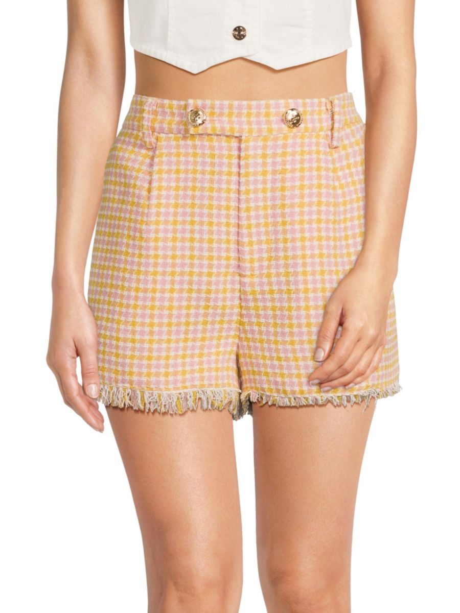 Твидовые шорты в клетку в клетку Walter Baker, цвет Pink Multi Tweed 
Твидовые шорты в клетку в клетку Walter Baker, цвет Pink Multi Tweed