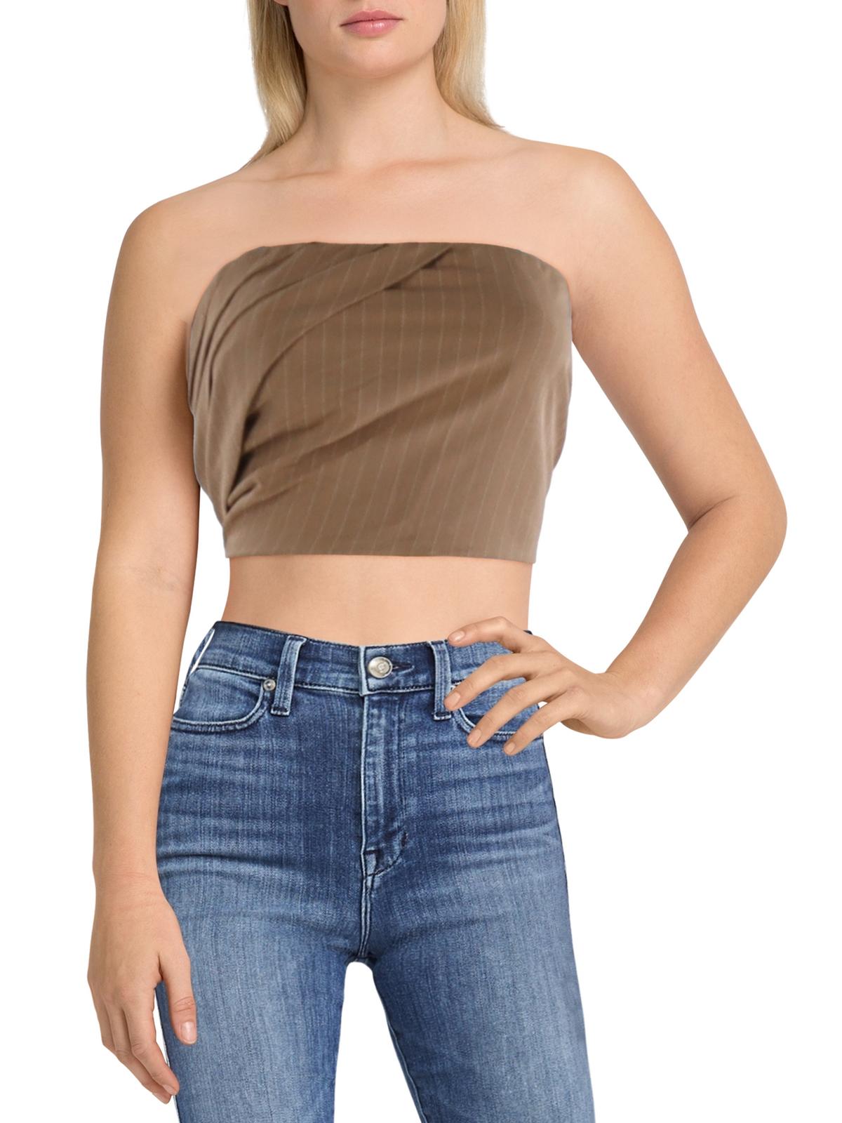 Женский плиссированный укороченный топ без бретелек Aqua, коричневый
Женский плиссированный укороченный топ без бретелек Aqua, коричневый