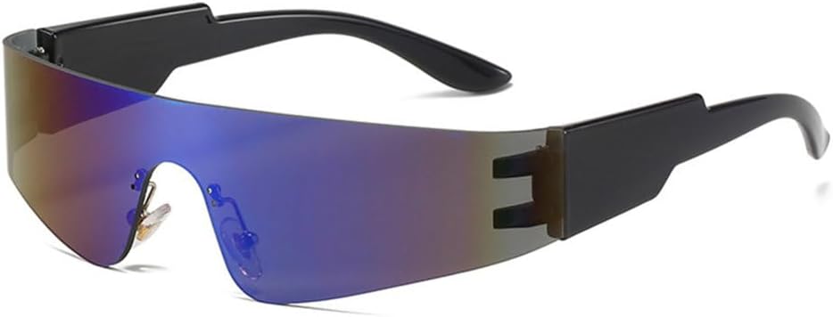 Ретро-панк солнцезащитные очки без оправы для женщин, модные разноцветные зеркальные очки с защитой от УФ-излучения UV400, мужские цельные спортивные очки для вождения, L91 generic, Black Blue Mirror
Ретро-панк солнцезащитные очки без оправы для женщин, модные разноцветные зеркальные очки с защитой от УФ-излучения UV400, мужские цельные спортивные очки для вождения, L91 generic, Black Blue Mirror