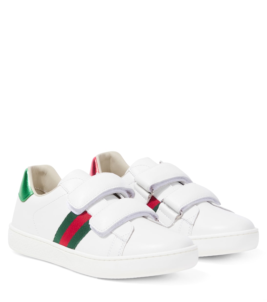 Кожаные кроссовки Ace Gucci Kids, Gr.White/Vrv/Verde
Кожаные кроссовки Ace Gucci Kids, Gr.White/Vrv/Verde