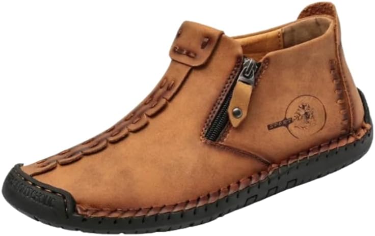 Мужские ботинки с молнией, сшитые на шнуровке, с винтажным стилем, резиновая подошва, уличная обувь Hchctry, коричневый
Мужские ботинки с молнией, сшитые на шнуровке, с винтажным стилем, резиновая подошва, уличная обувь Hchctry, коричневый