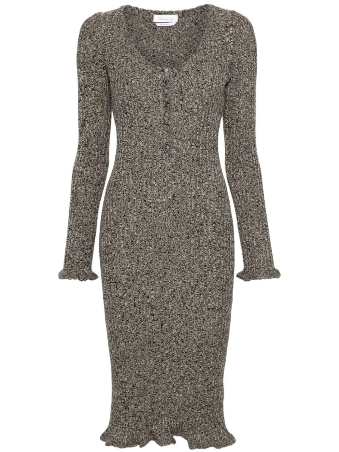 Blumarine платье-миди в рубчик из меланжевого гофрированного материала, нейтральный цвет
Blumarine платье-миди в рубчик из меланжевого гофрированного материала, нейтральный цвет