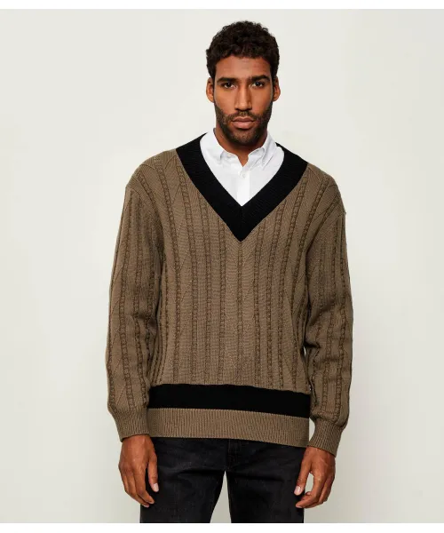 Свитер Стиггид Oversize fit Hugo, коричневый
Свитер Стиггид Oversize fit Hugo, коричневый