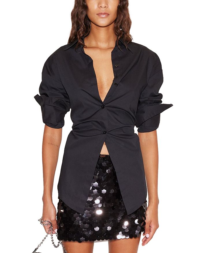 Лох Поплин Блузка на пуговицах SIMONMILLER, черный
Лох Поплин Блузка на пуговицах SIMONMILLER, черный