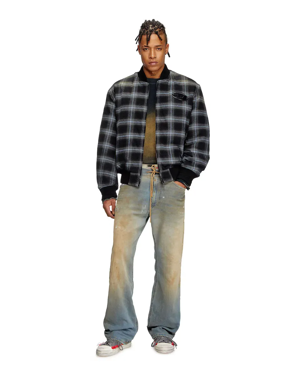 Мужская клетчатая хлопковая куртка-бомбер Diesel, мультиколор
Мужская клетчатая хлопковая куртка-бомбер Diesel, мультиколор