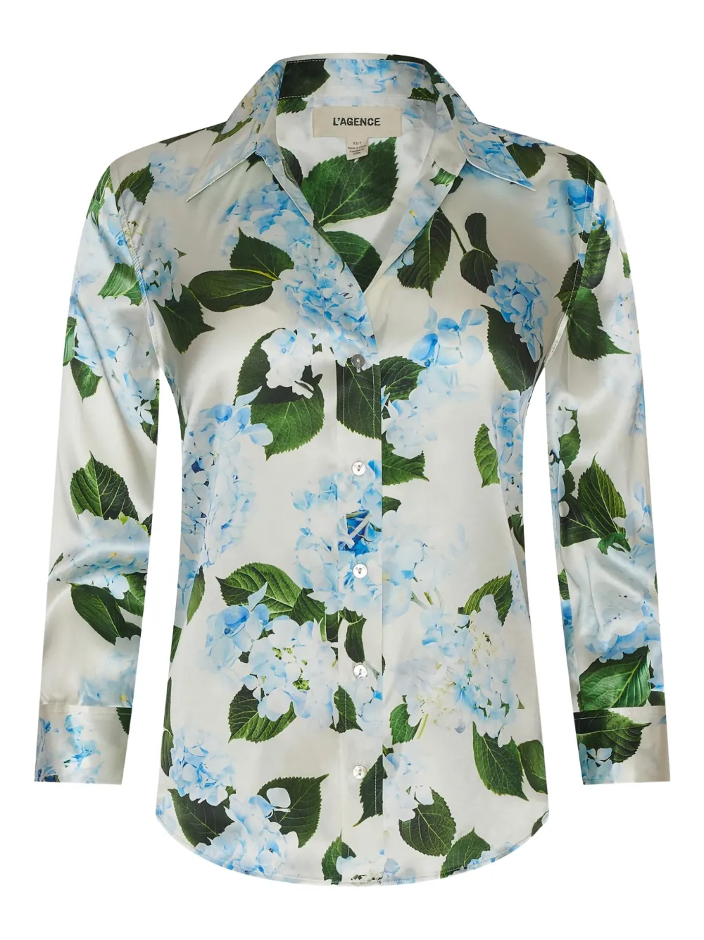 Рубашка с цветочным принтом и рукавом три четверти L'Agence, белый
Рубашка с цветочным принтом и рукавом три четверти L'Agence, белый