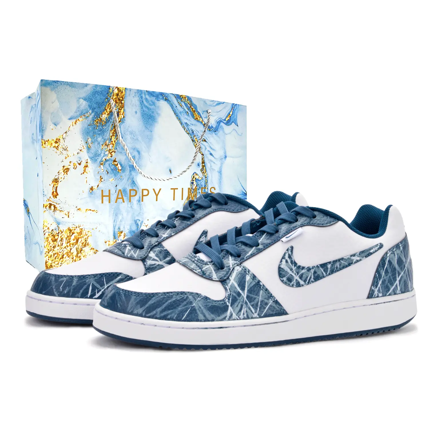 Nike Износостойкие и легкие низкие кроссовки для скейтбординга EBERNON, мужские, сине-белые 
Nike Износостойкие и легкие низкие кроссовки для скейтбординга EBERNON, мужские, сине-белые