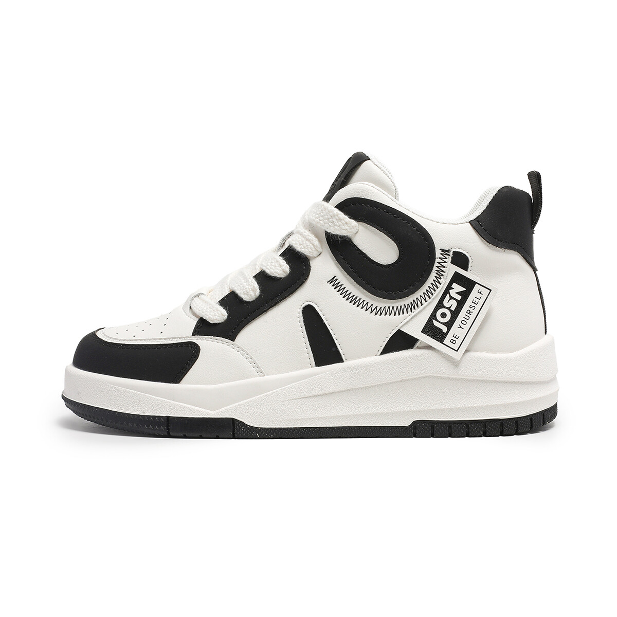 Кеды, скейтборд обувь женская средняя высота Josiny, черный/белый 
Кеды, скейтборд обувь женская средняя высота Josiny, черный/белый