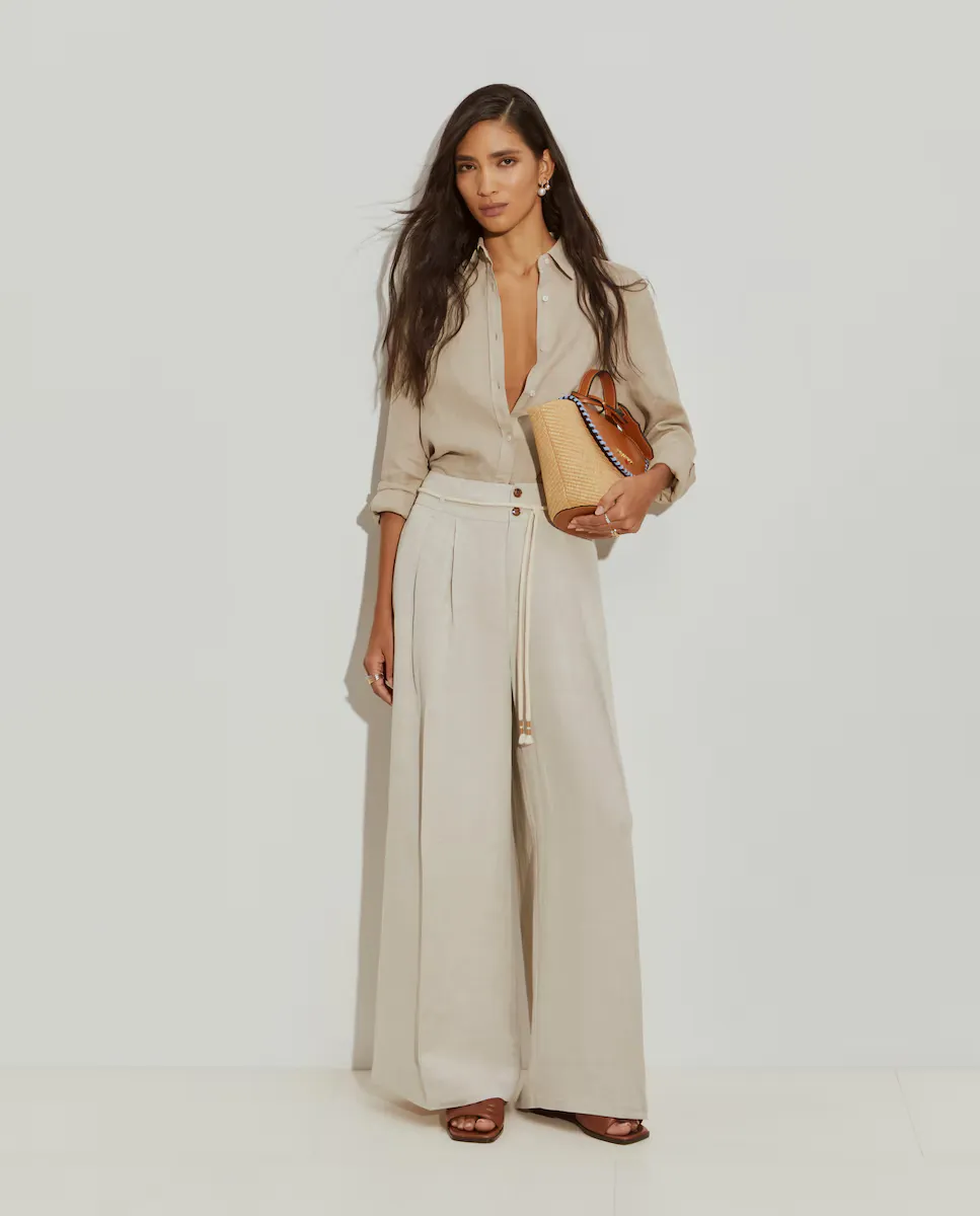 Женские брюки широкого кроя из льняной смеси Lion of Porches, бежевый
Женские брюки широкого кроя из льняной смеси Lion of Porches, бежевый