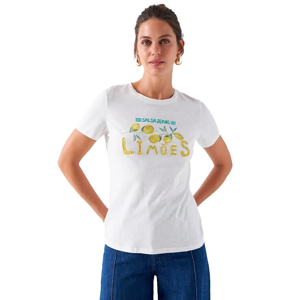 Футболка Salsa Jeans Lemons, белый 
Футболка Salsa Jeans Lemons, белый
